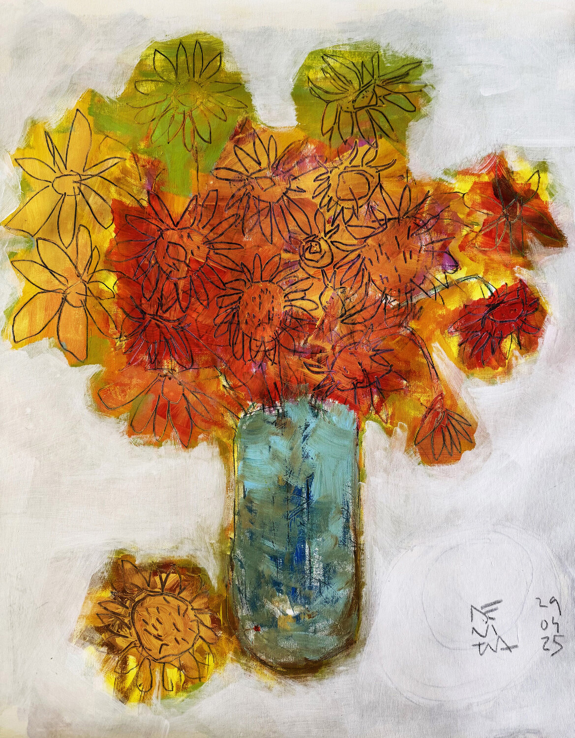 GIRASOLES Jose Luis Benitez Segura Origineel schilderij te koop
