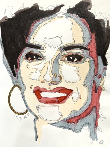 Penelope Cruz in Volver - Pedro Almodovar Cinema Tribute Portrait par Samanta Dolcetto, Œuvre sur papier en vente sur Singulart