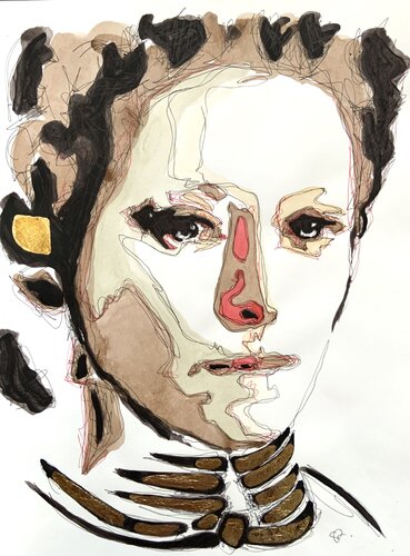 Tilda Swinton in Orlando - Gender Fluidity & Cinema Portrait par Samanta Dolcetto, Œuvre sur papier en vente sur Singulart