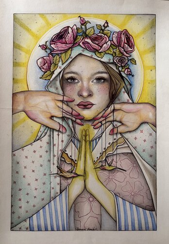 Pray par SamaraHoad Hoad, Œuvre sur papier en vente sur Singulart