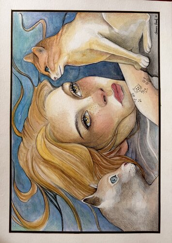 Gatos by SamaraHoad Hoad, Work on Paper for Sale on Singulart