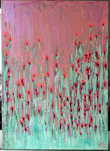 Champs de fleurs par Rassa Cornubert-Urbonaite, Peinture en vente sur Singulart