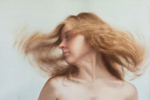 In the whirlpool of thoughts van Watercolor artist Arunas Vilkevicius, Schilderij te koop op Singulart