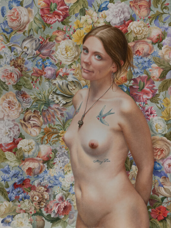 Embraced by warmth of flowers Watercolor artist Arunas Vilkevicius