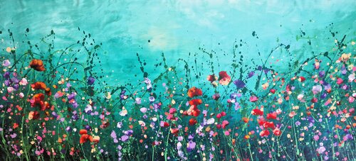 Dance of love- panorama floral artwork par Irina Morisch, Peinture en vente sur Singulart
