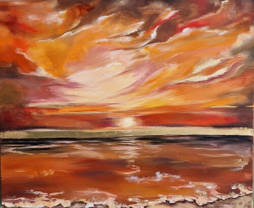 let's dream together- vibrant seascape oil painting par Irina Morisch, Peinture en vente sur Singulart
