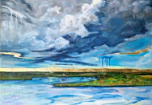 "After the storm" -mixed media and oil seascape von Irina Morisch, Malerei kaufen auf Singulart