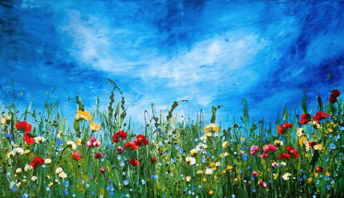 Magical night #10- large floral painting by Irina Morisch, Painting for Sale on Singulart