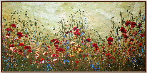 "In your arms"- large panorama floral artwork van Irina Morisch, Schilderij te koop op Singulart