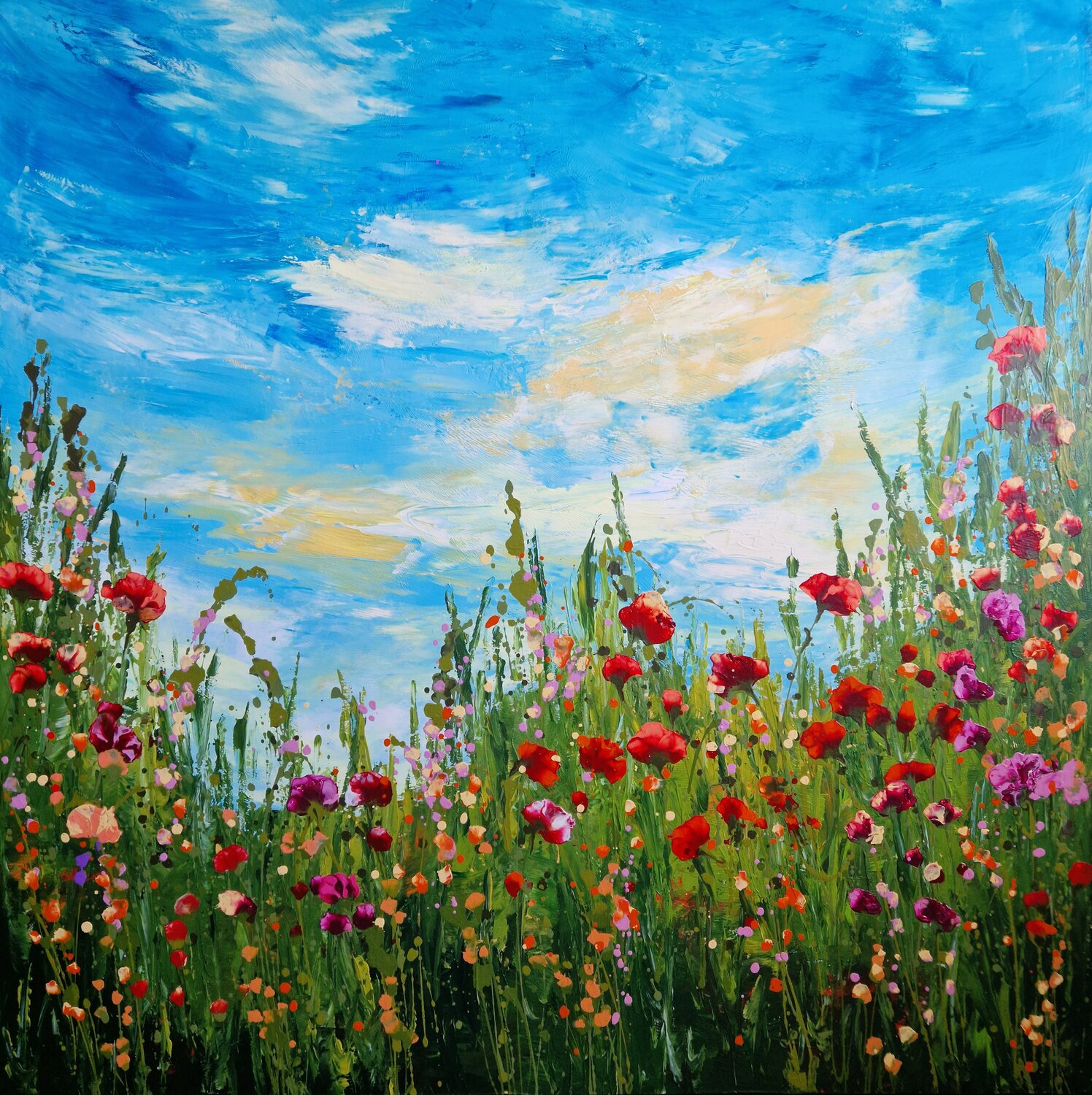 Fragrant roses- large floral artwork Irina Morisch