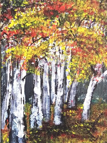 Arboleda otoñal di Jumore Juan Molina Reolid, Pittura in vendita su Singulart