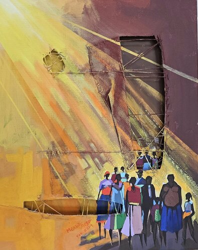 Evacuation 3 van Mekbib Gebertsadik, Schilderij te koop op Singulart