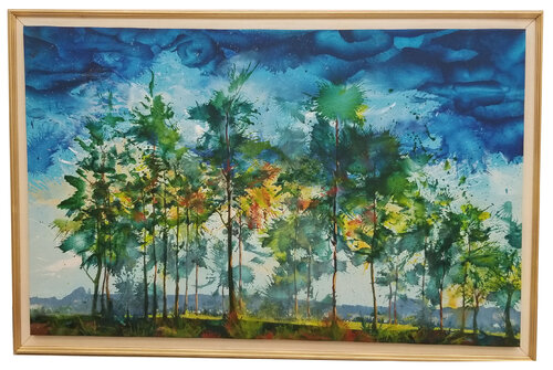 Landscape #6 van Mekbib Gebertsadik, Schilderij te koop op Singulart