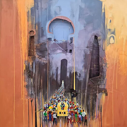 Arc of the Covenant van Mekbib Gebertsadik, Schilderij te koop op Singulart