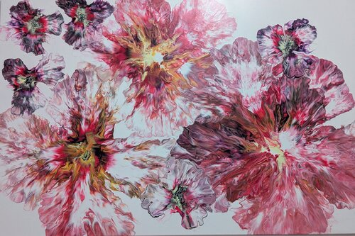 Large Flower Meadow de Mary Gazea, Pintura a la venta en Singulart