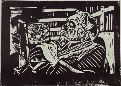 Gabriel Garcia Márquez par Henrieke Ribbe, Œuvre sur papier en vente sur Singulart