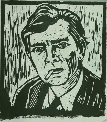 Julio Cortázar par Henrieke Ribbe, Œuvre sur papier en vente sur Singulart