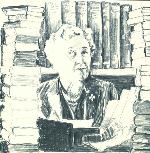 Agatha Christie by Henrieke Ribbe, 종이 for Sale on Singulart