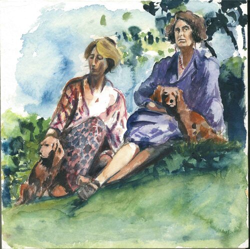 Virginia Woolf und Vita Sackville-West by Henrieke Ribbe, Work on Paper for Sale on Singulart