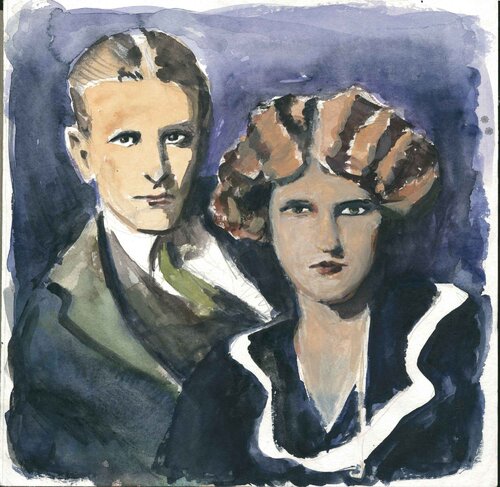 F.Scott Fitzgerald und Zelda Fitzgerald by Henrieke Ribbe, Work on Paper for Sale on Singulart