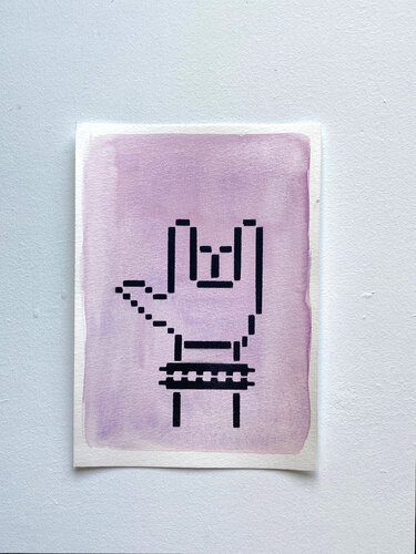 Rock Hand — Lila by Lorena Matyjaszczyk, Work on Paper for Sale on Singulart