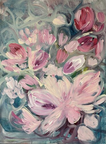 Magnolia love de Patricia Schebesta, Pintura a la venta en Singulart