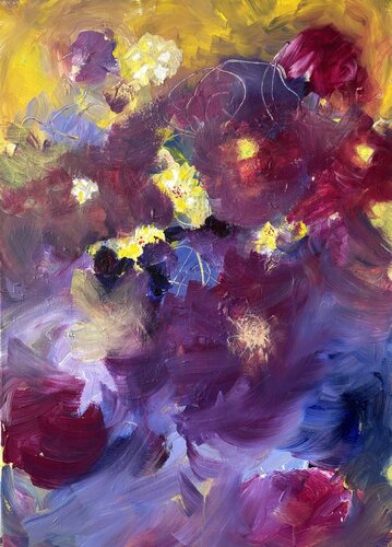 Violettes Erblühen de Patricia Schebesta, Pintura a la venta en Singulart