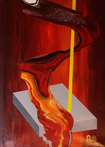 Volcanic Descent van Neil Holmes, Schilderij te koop op Singulart