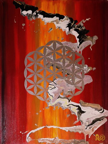 Life In Motion (red/silver) van Neil Holmes, Schilderij te koop op Singulart