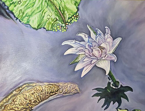 Iridescent Lily by Gwendalin Aranya, Painting for Sale on Singulart