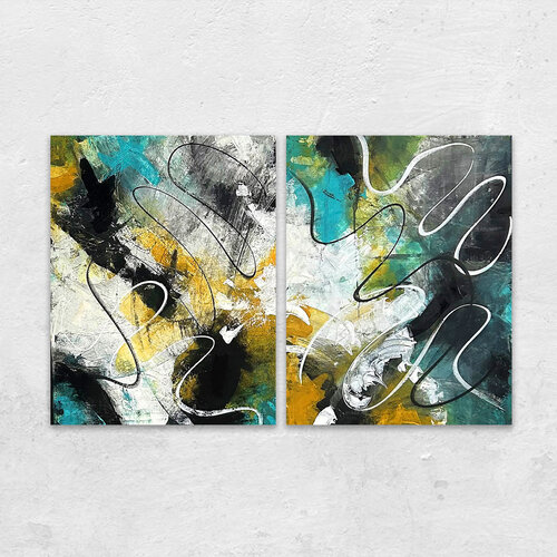 Turbulent Flow (je B 60 x H 80 cm) von Claudia Borkowski, Malerei kaufen auf Singulart