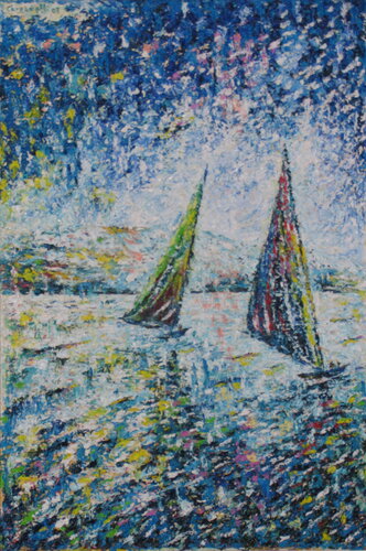 Tempesta sul mare    P191 par Maurizio Carpanelli, Peinture en vente sur Singulart