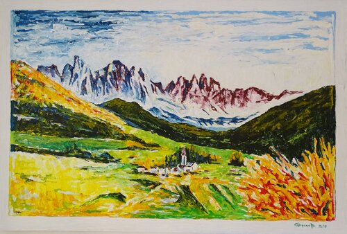 Scenario dolomitico autunnale  P337 von Maurizio Carpanelli, Malerei kaufen auf Singulart