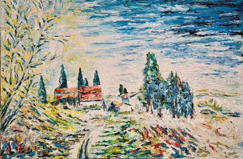 I Prati di Mugnano nel tardo autunno    P421 von Maurizio Carpanelli, Malerei kaufen auf Singulart