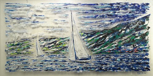 Notte di luna sul lago  P380 by Maurizio Carpanelli, Painting for Sale on Singulart