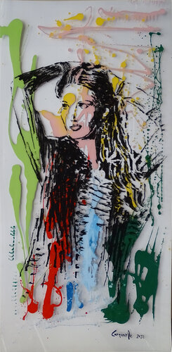 Giovane donna di oggi - sogno e attesa     P400 van Maurizio Carpanelli, Schilderij te koop op Singulart