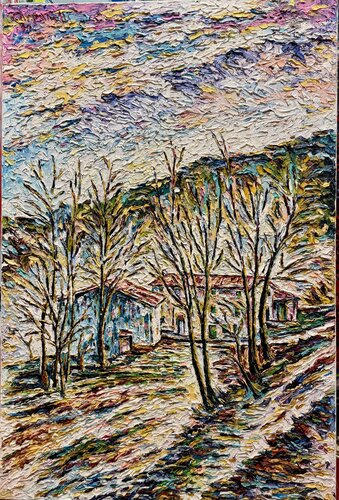 Inverno a Monterosso  P128 van Maurizio Carpanelli, Schilderij te koop op Singulart