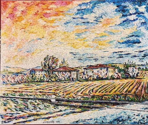 Binari a Zola Predosa    P79 van Maurizio Carpanelli, Schilderij te koop op Singulart