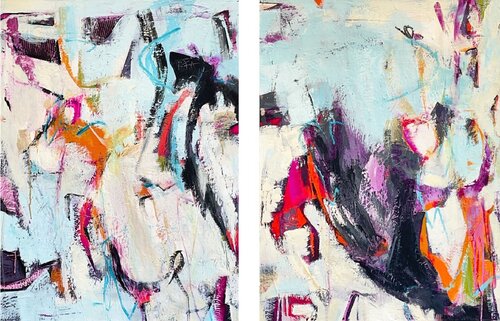 Together We Are Stronger (Diptych) par Claudia Wiebe, Peinture en vente sur Singulart