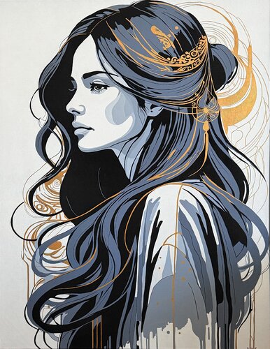 Silent Authority par Valeria Huber, Peinture en vente sur Singulart