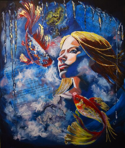 Frauen Porträt, Abgetaucht. di Larisa Pires, Pittura in vendita su Singulart