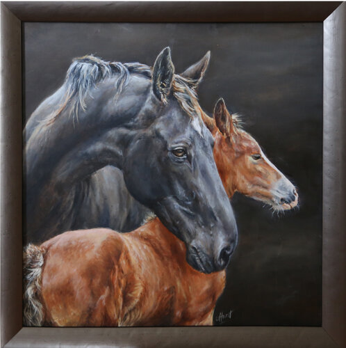Horse and foal,  equine, equestrian de Una Hurst, Pintura a la venta en Singulart