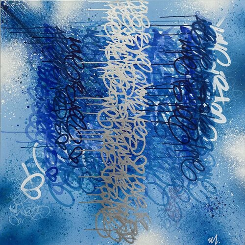 BLUE LOVE #1 van Marie Kremer SWAYH, Schilderij te koop op Singulart