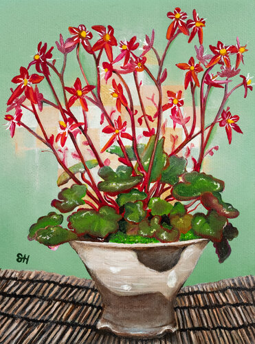 Red Bloom by Saskia Huitema, Painting for Sale on Singulart