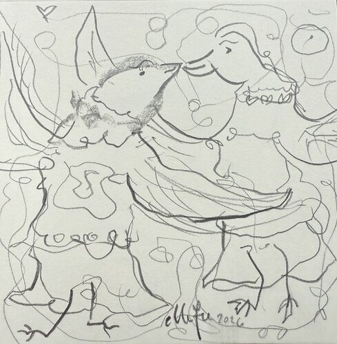✨🧚🏻Feen und fabelhafte Wesen im magischen Park Ledebur🪄✨🌳💫🌞🌾🌲 par HelenaMaria Christina ellefee Sternstaub, Dessin en vente sur Singulart