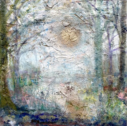 Die Sanftheit der Farben ,früh am Morgen in der Au🧚🏻💫🌊2026✨🧚🏻🧚🏻🧚🏻🤍🌞✨✨✨ von HelenaMaria Christina ellefee Sternstaub, Malerei kaufen auf Singulart