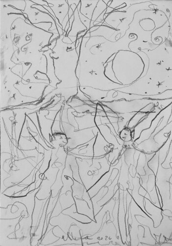 ✨🧚🏻Feen und fabelhafte Wesen im magischen Park Ledebur🪄✨🌳💫🌞🌾🌲 von HelenaMaria Christina ellefee Sternstaub, Zeichnungen kaufen auf Singulart