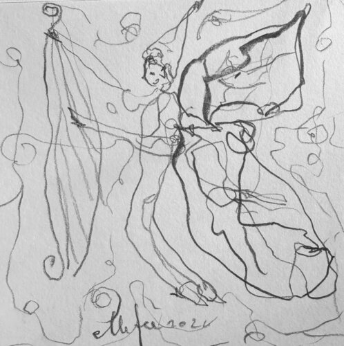 ✨🧚🏻Feen und fabelhafte Wesen im magischen Park Ledebur🪄✨🌳💫🌞🌾🌲 par HelenaMaria Christina ellefee Sternstaub, Dessin en vente sur Singulart
