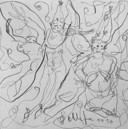 ✨🧚🏻Feen und fabelhafte Wesen im magischen Park Ledebur🪄✨🌳💫🌞🌾🌲 von HelenaMaria Christina ellefee Sternstaub, Zeichnungen kaufen auf Singulart