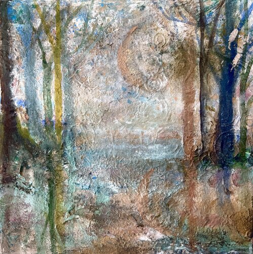 💫✨Neumond im Zauberhaften Auenland🌲💫✨🧚🏻🌾🌞🌲🌳 par HelenaMaria Christina ellefee Sternstaub, Peinture en vente sur Singulart